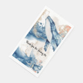 クジラの水彩画 海の哺乳類 青 オレンジ おしゃれ (コーナー)