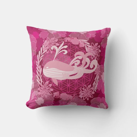 クジラの生命の花 クッション (正面)
