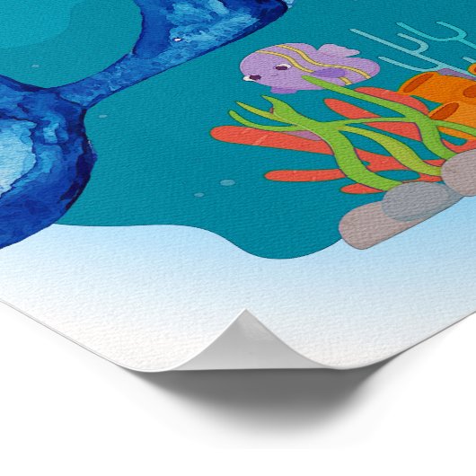 クジラの生息地 ポスター 子供部屋 動物 (角)