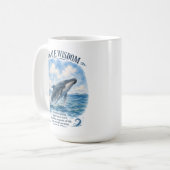 クジラの知恵:流れに身を任せて コーヒーマグカップ (正面左)