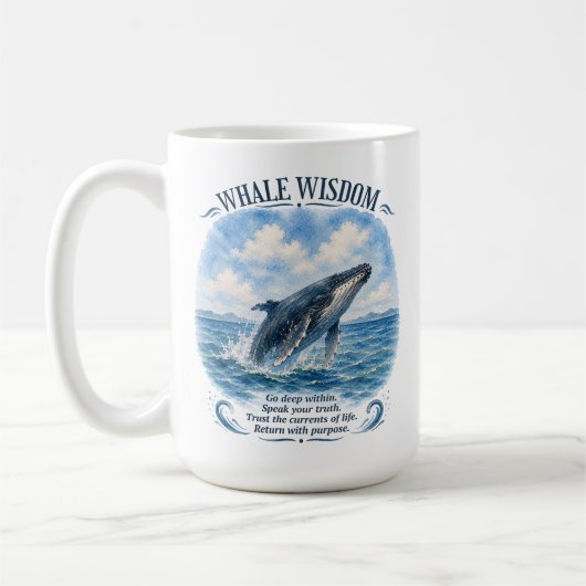 クジラの知恵:流れに身を任せて コーヒーマグカップ (左)