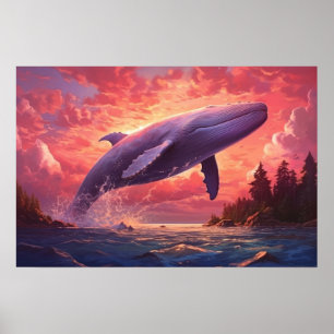クジラの空の小さな ポスター