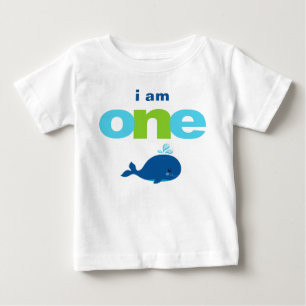 クジラの第1誕生日のTシャツの幼児のベビーの子供 ベビーTシャツ