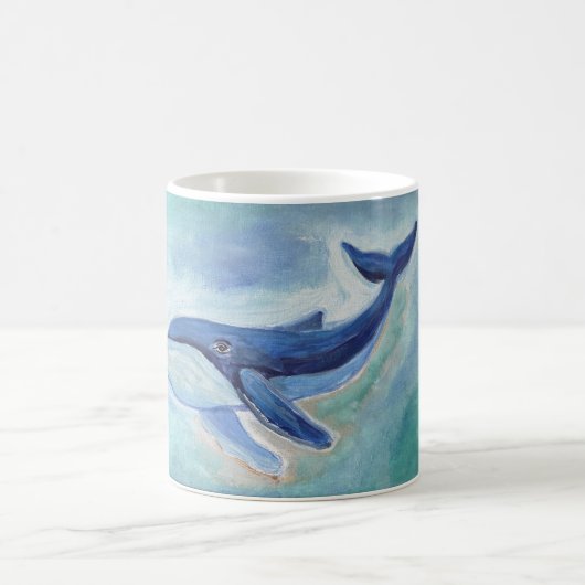 クジラの絵画 コーヒーマグカップ (中央)