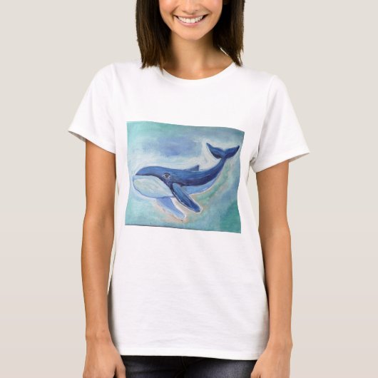 クジラの絵  Tシャツ (正面)
