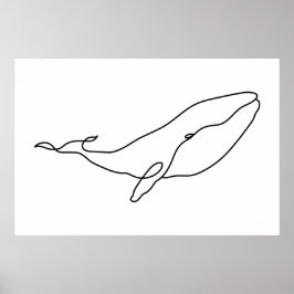 クジラの線画イラスト ポスター