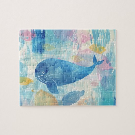 クジラの背景（青） ジグソーパズル (横)