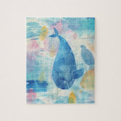 クジラの背景（青） ジグソーパズル (縦)