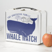 クジラの腕時計のシロナガスクジラの姓の消印 メタルランチボックス (インサイチュ)