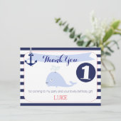 クジラの航海のな第1誕生日は平らなカード感謝していしています サンキューカード (スタンド正面)