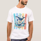 クジラの航海柄　コーストサマービーチTシャツ Tシャツ (正面)
