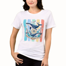 クジラの航海柄　コーストサマーファッションTシャツ