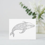 クジラの落書き描画 ポストカード (スタンド正面)