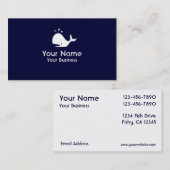 クジラの記号の濃紺のカスタムな名刺 名刺 (正面/裏面)