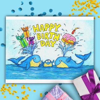 クジラの誕生日おめでとう  ポストカード