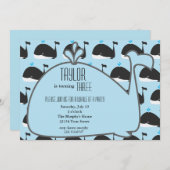 クジラの誕生日のパーティの招待状 招待状 (正面/裏面)