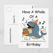 クジラの誕生日を大きな声で歌おう! ポストカード (正面/裏面)