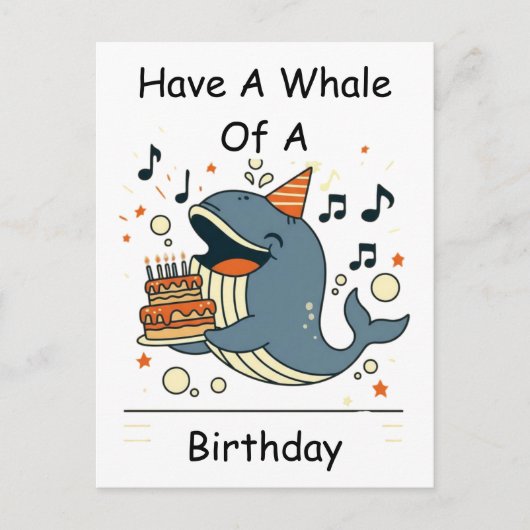 クジラの誕生日を大きな声で歌おう! ポストカード (正面)