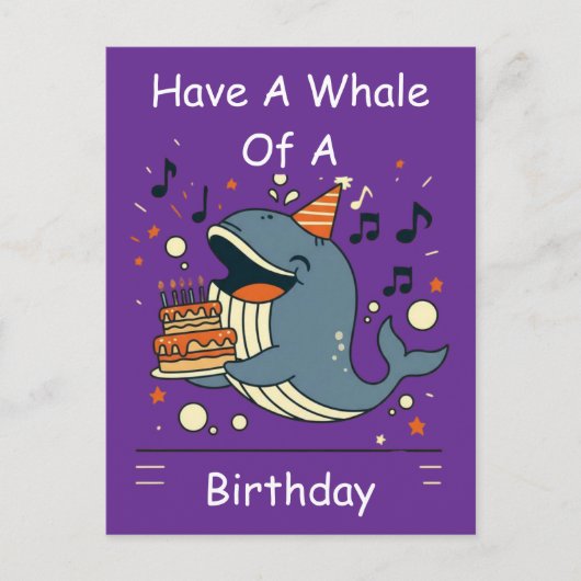 クジラの誕生日を大きな声で歌おう! ポストカード (正面)