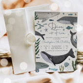 クジラの誕生日パーティーで5人にダイビングする 招待状