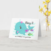 クジラの誕生日(2回目) カード (黄色い花)