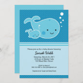 クジラの赤ちゃんとママのご招待 招待状 (正面/裏面)