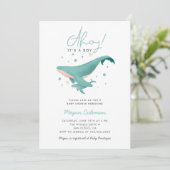 クジラの赤ちゃんシャワー少年 招待状 (スタンド正面)