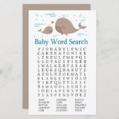 クジラの赤ちゃんシャワー語検索ゲーム (正面/裏面)