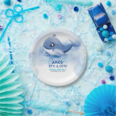 クジラの赤ちゃんシャワー ペーパープレート (パーティー)