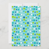 クジラの赤ちゃん航海ののシャワーの下の青 招待状 (裏面)