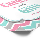 クジラの赤ちゃん航海ののシャワーカードとギフトサイン ポスター (角)