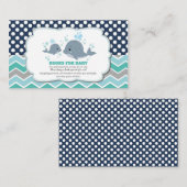 クジラの赤ん坊シャワーで本を差し込む エンクロージャーカード (正面/裏面)