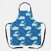 クジラの青い模様 エプロン (正面)