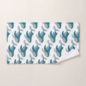 クジラの青い模様 バスタオルセット (ハンドタオル)