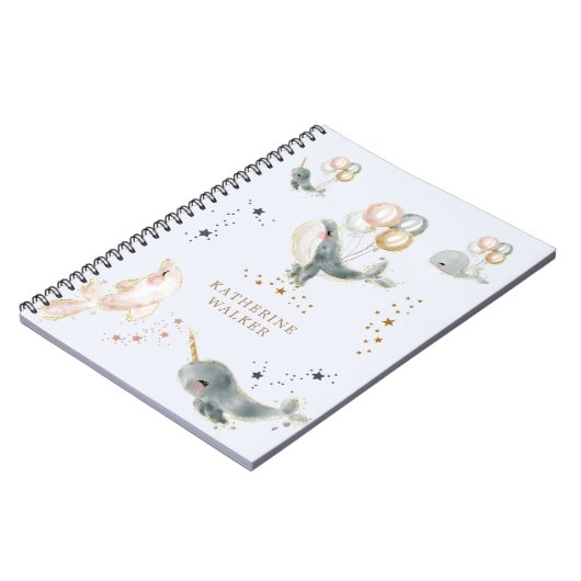 クジラの風船は可愛い ノートブック (左側)