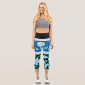 クジラの魚のカモメ模様 カプリレギンス (正面)