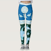 クジラの魚のカモメ模様 レギンス (正面)