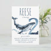 クジラの2歳誕生日招待状 招待状 (スタンド正面)