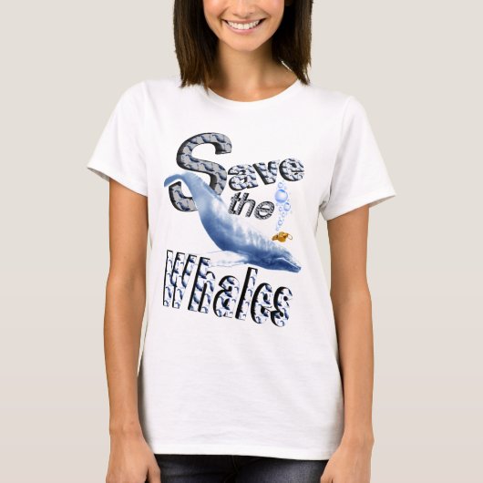 クジラのTシャツを救って下さい Tシャツ (正面)