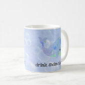 クジラはマグ水泳の泡立ちます コーヒーマグカップ (正面右)