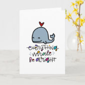 クジラは大丈夫 カード (黄色い花)