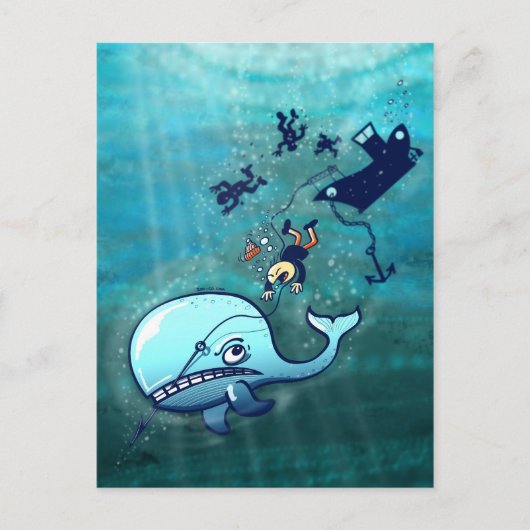クジラは怒り狂ってる！ ポストカード (正面)