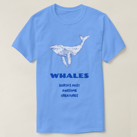 クジラは最も多くの生素晴らし物を生む Tシャツ (デザイン正面)