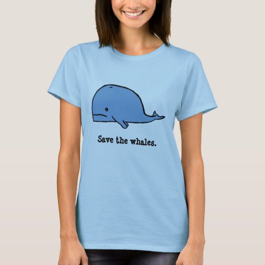 クジラは、クジラを救います Tシャツ (正面)