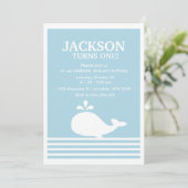 クジラをテーマにした男の子の誕生日パーティーの招待状 招待状 (スタンド正面)