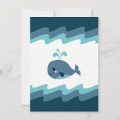 クジラをモチーフにした青いベビーシャワー招待状 招待状 (裏面)