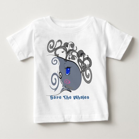 クジラを救え - ベビーTシャツ (正面)