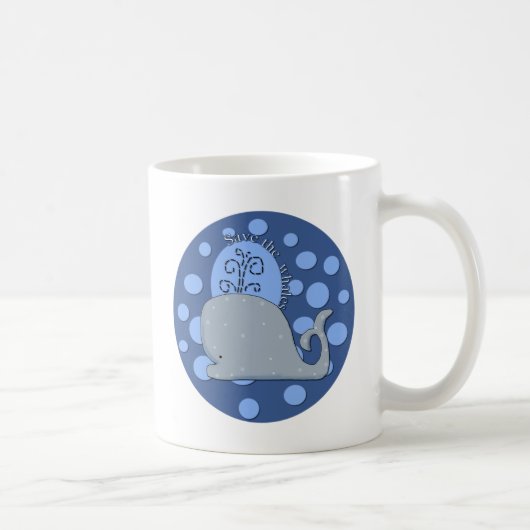 クジラを救って下さい コーヒーマグカップ (右)