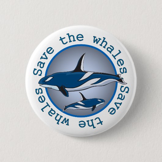 クジラを救って下さい 缶バッジ (正面)