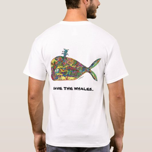 クジラを救って下さい Tシャツ (裏面)